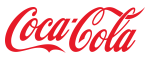 A red coca cola logo on a black background