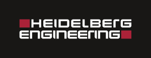 A black and white logo of heidelberg engineering.