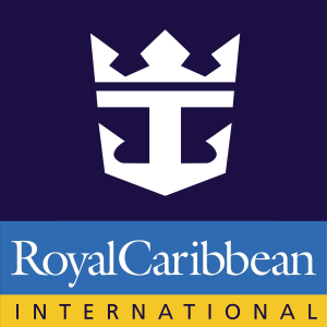 A royal caribbean logo with the name of the company.