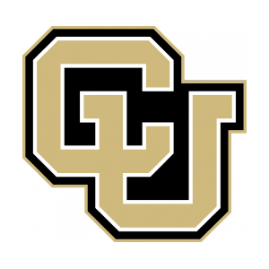 A black and gold logo of the university of colorado.