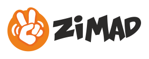 A black background with an orange sun and the word zimm.